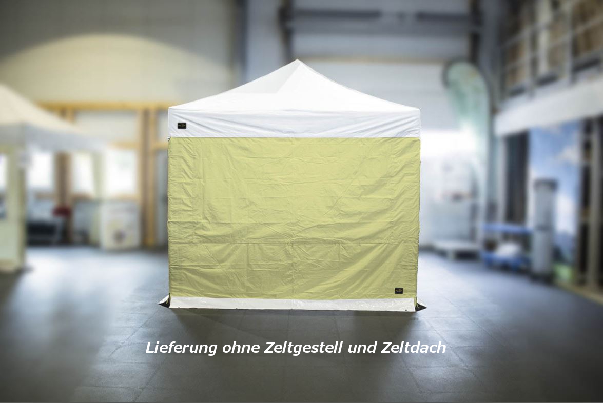 MVL-TENT ® Seitenwand PLUS mit Fenster+Rollo, Größe: 3m Farbe: Champagner | Restposten, Sonderpreis