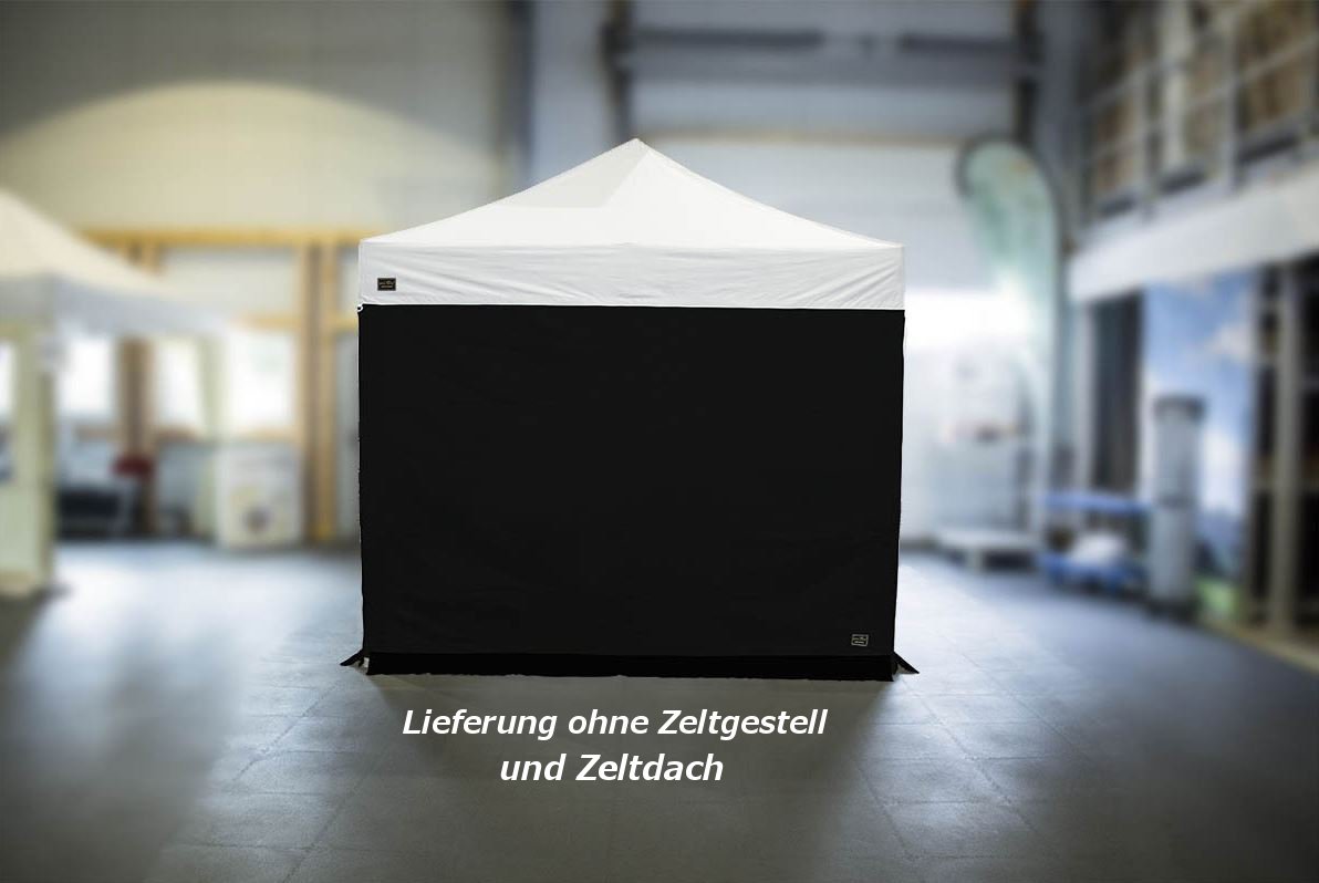 MVL-TENT ® Seitenwand PLUS geschlossen, Größe: 4m, Farbe: Schwarz | Restposten, Sonderpreis