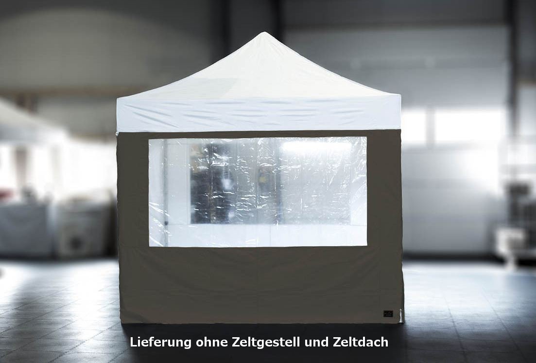MVL-TENT ® Seitenwand Standard mit Fenster, Größe: 4m, Farbe: Stone| Restposten, Sonderpreis
